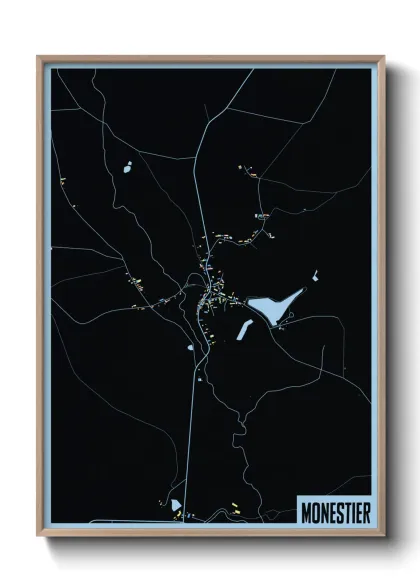 Une affiche de carte sur Monestier