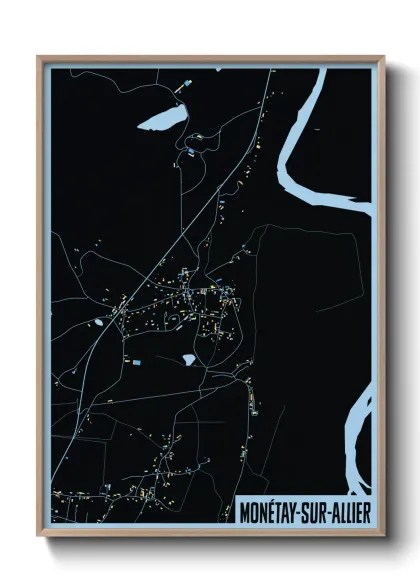 Une affiche de carte sur Monétay-sur-Allier