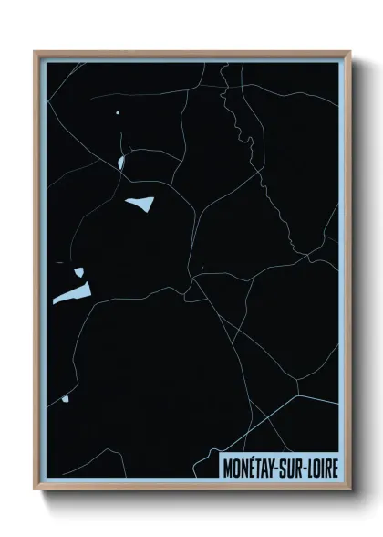Une affiche de carte sur Monétay-sur-Loire