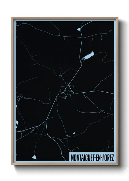 Une affiche de carte sur Montaiguët-en-Forez