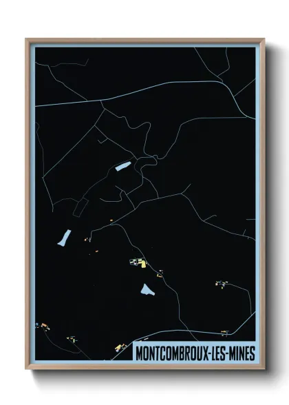 Une affiche de carte sur Montcombroux-les-Mines
