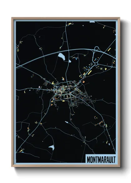 Une affiche de carte sur Montmarault