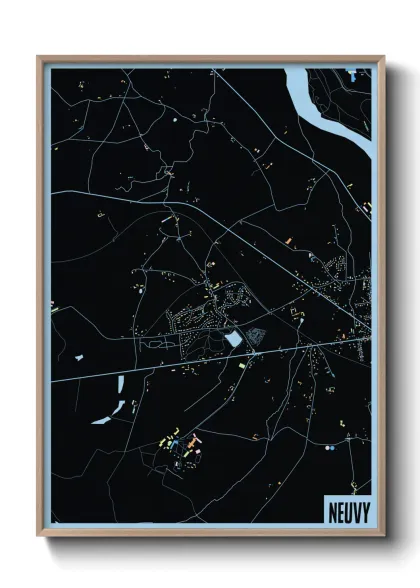 Une affiche de carte sur Neuvy