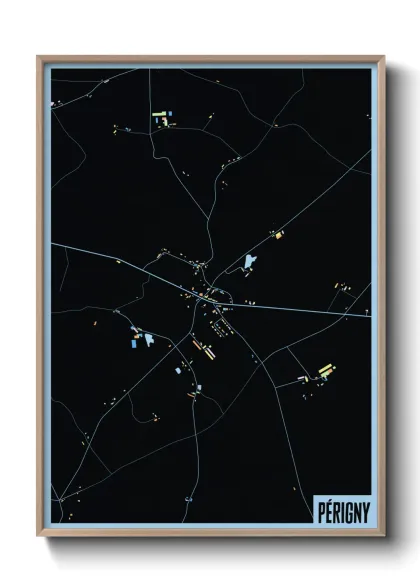 Une affiche de carte sur Périgny