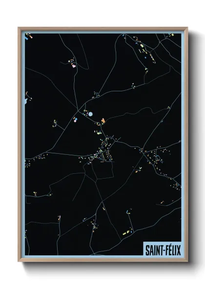 Une affiche de carte sur Saint-Félix