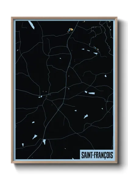 Une affiche de carte sur Saint-François