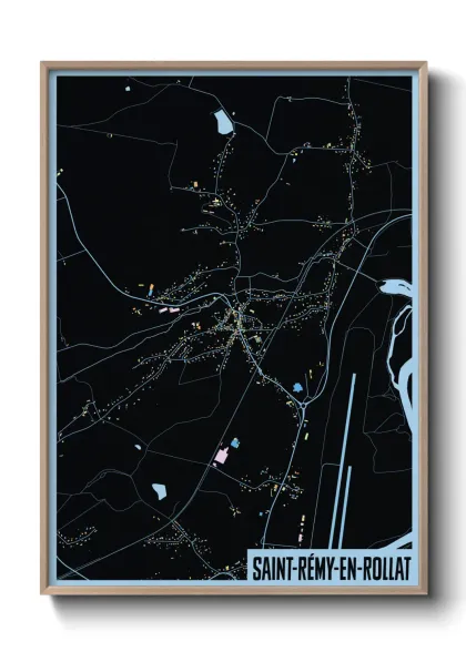 Une affiche de carte sur Saint-Rémy-en-Rollat