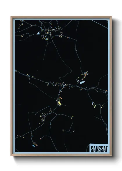 Une affiche de carte sur Sanssat