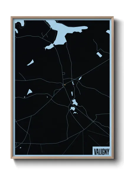Une affiche de carte sur Valigny