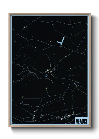 Une affiche de carte sur Veauce