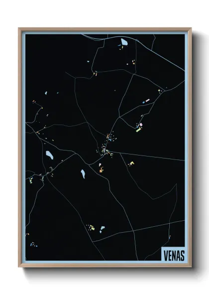Une affiche de carte sur Venas