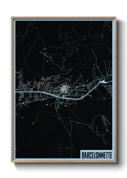 Une affiche de carte sur Barcelonnette