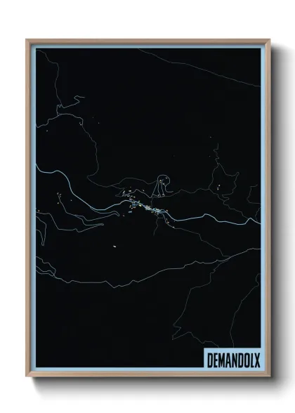 Une affiche de carte sur Demandolx