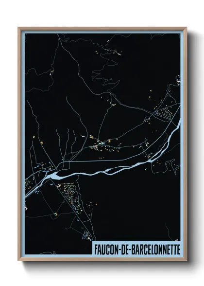 Une affiche de carte sur Faucon-de-Barcelonnette