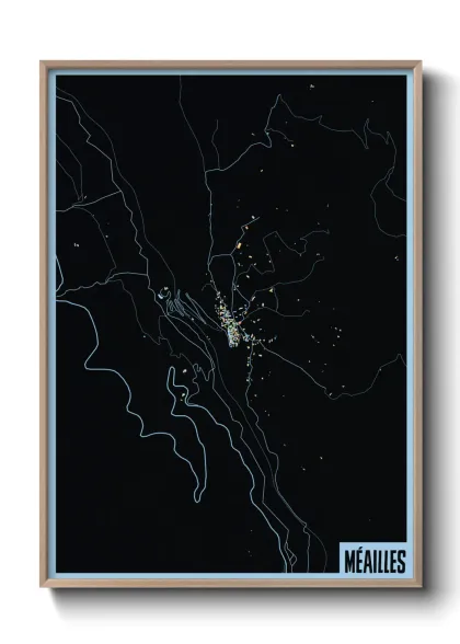 Une affiche de carte sur Méailles