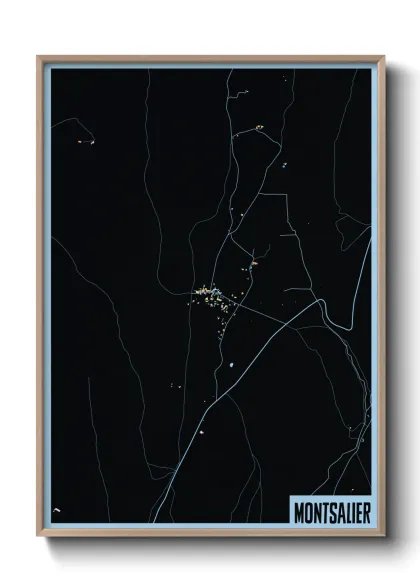 Une affiche de carte sur Montsalier