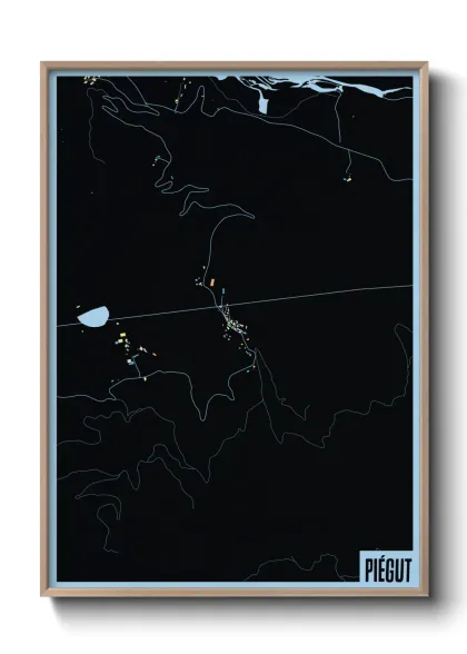 Une affiche de carte sur Piégut