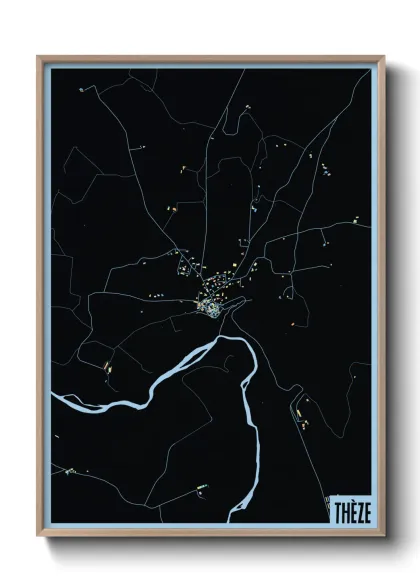 Une affiche de carte sur Thèze