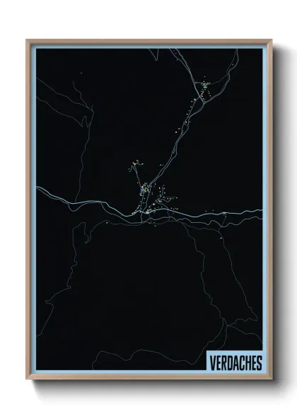 Une affiche de carte sur Verdaches