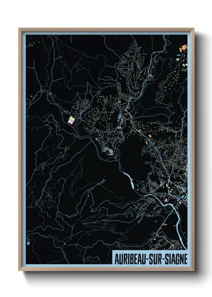 Une affiche de carte sur Auribeau-sur-Siagne