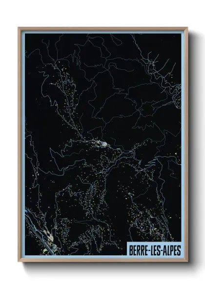 Une affiche de carte sur Berre-les-Alpes