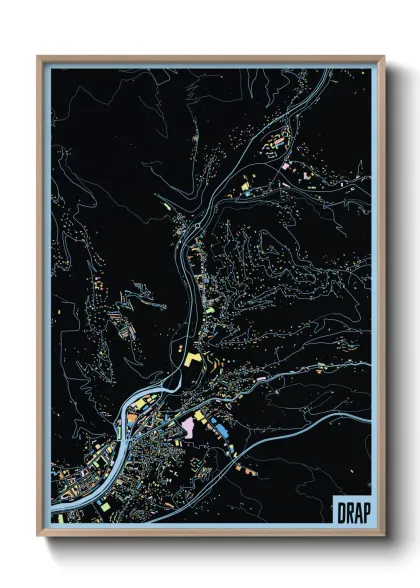 Une affiche de carte sur Drap