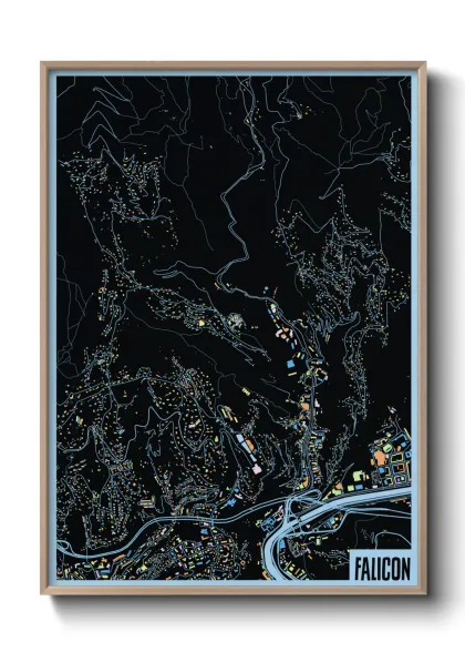 Une affiche de carte sur Falicon