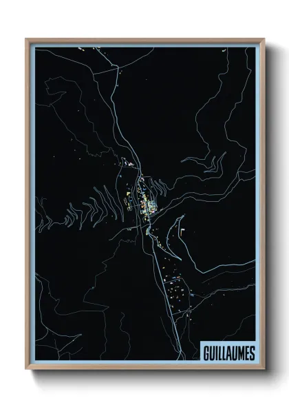 Une affiche de carte sur Guillaumes