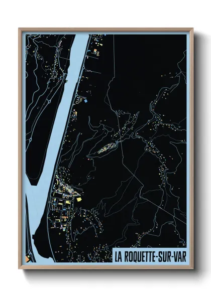 Une affiche de carte sur La Roquette-sur-Var