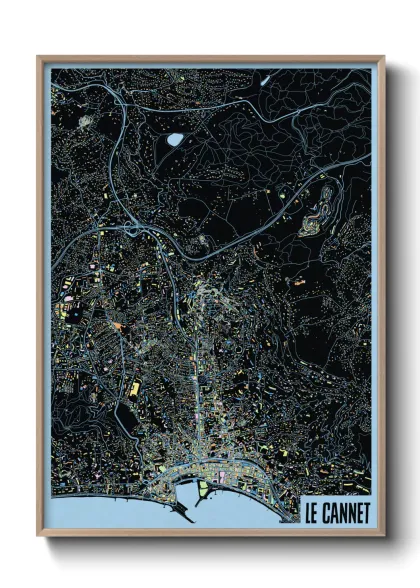 Une affiche de carte sur Le Cannet