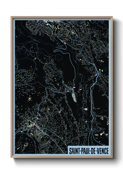 Une affiche de carte sur Saint-Paul-de-Vence