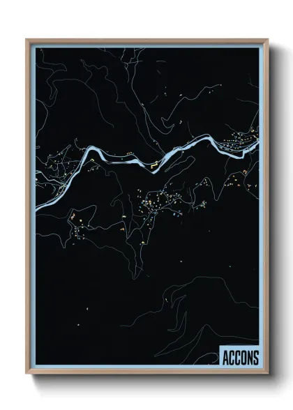 Une affiche de carte sur Accons