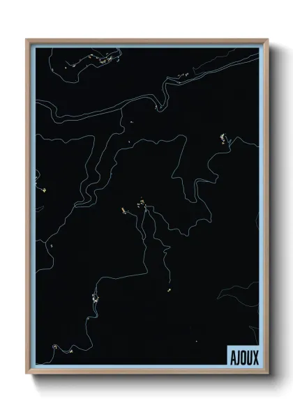 Une affiche de carte sur Ajoux