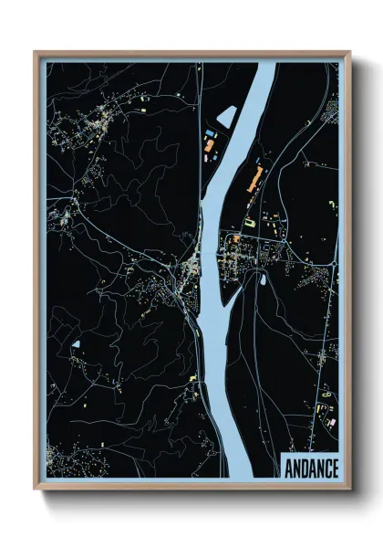 Une affiche de carte sur Andance