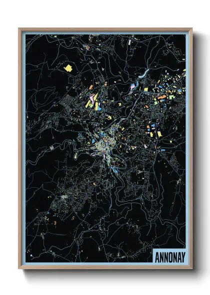 Une affiche de carte sur Annonay