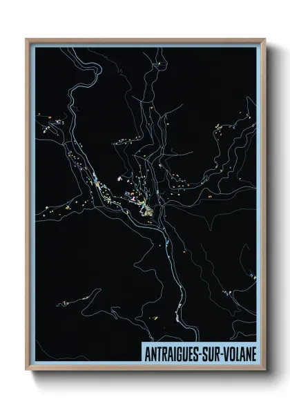 Une affiche de carte sur Antraigues-sur-Volane