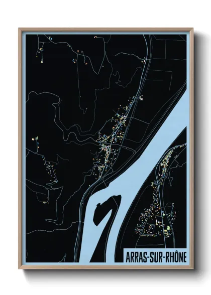 Une affiche de carte sur Arras-sur-Rhône