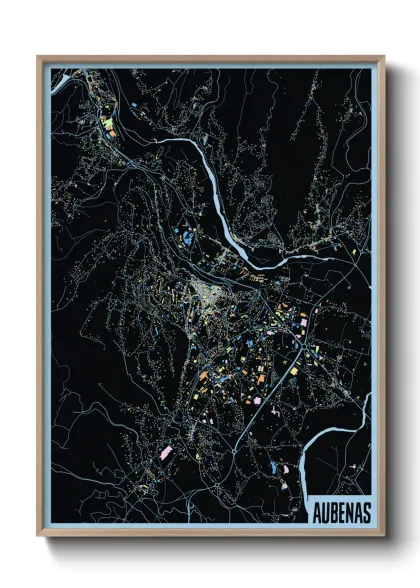 Une affiche de carte sur Aubenas
