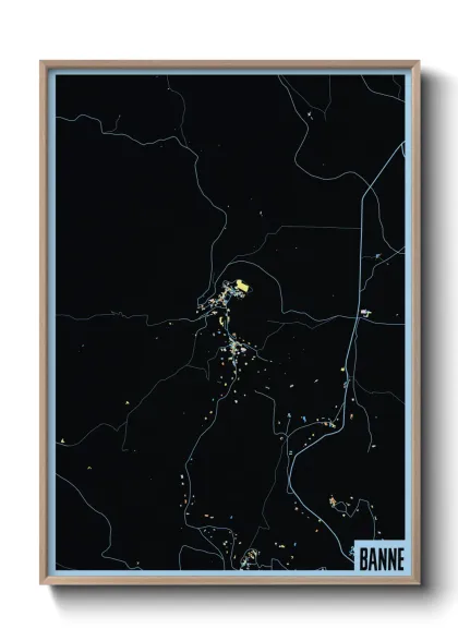 Une affiche de carte sur Banne