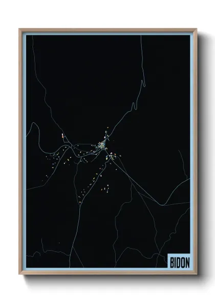 Une affiche de carte sur Bidon