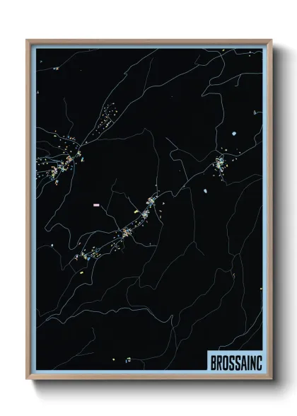 Une affiche de carte sur Brossainc