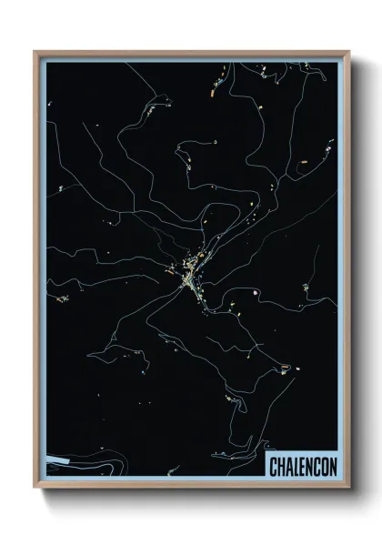 Une affiche de carte sur Chalencon