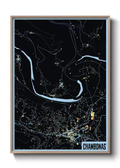 Une affiche de carte sur Chambonas