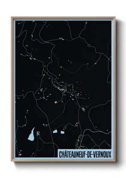 Une affiche de carte sur Châteauneuf-de-Vernoux