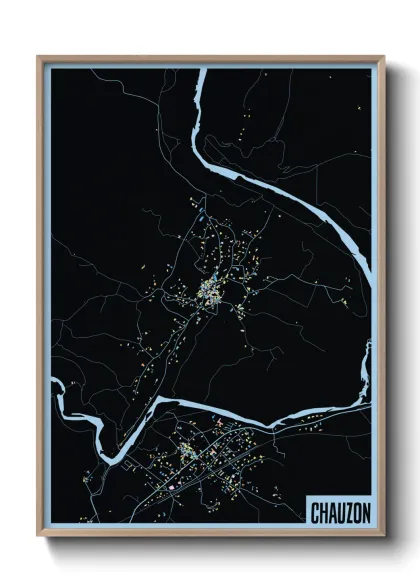 Une affiche de carte sur Chauzon