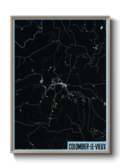 Une affiche de carte sur Colombier-le-Vieux