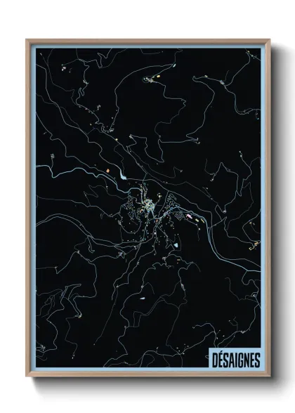 Une affiche de carte sur Désaignes