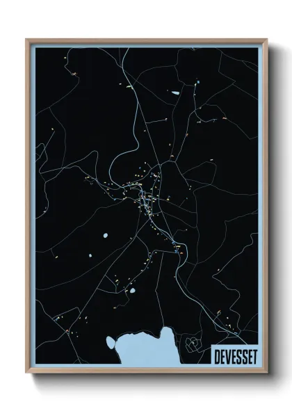 Une affiche de carte sur Devesset