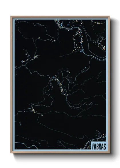 Une affiche de carte sur Fabras