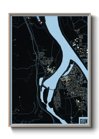 Une affiche de carte sur Glun